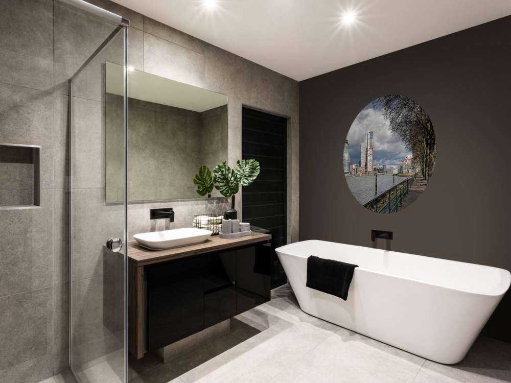 Skyline de Rotterdam depuis le quai