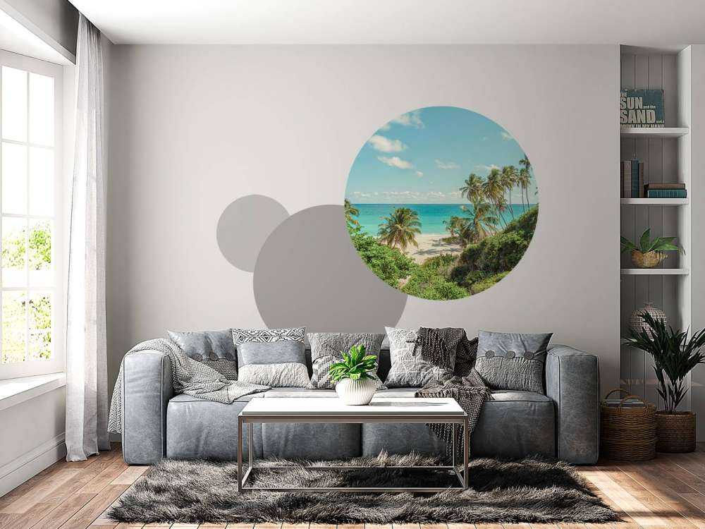 Palmiers sur la plage à la Barbade.