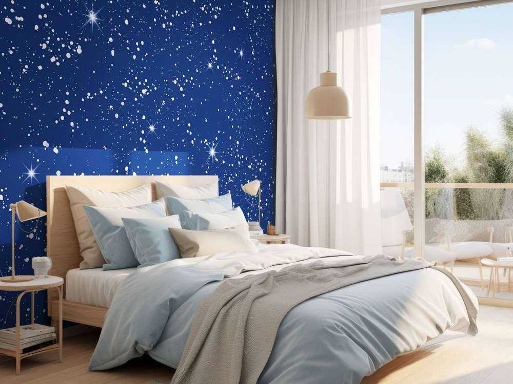 Nuit étoilée scintillante en bleu