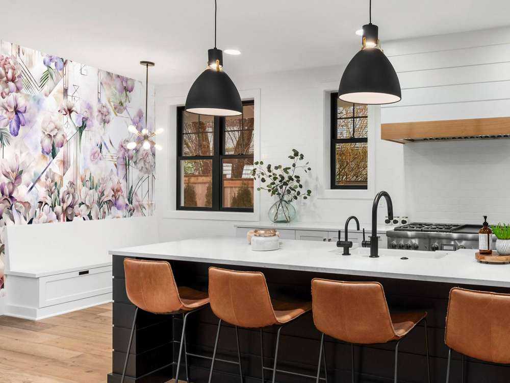 Immenses iris aquarelle roses