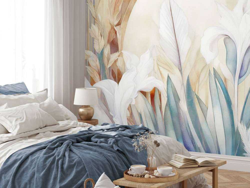 Iris au lever du soleil bleu