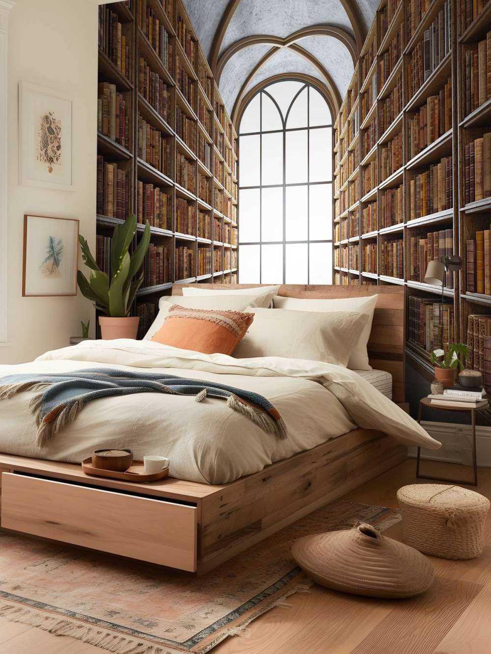 Salle de bibliothèque médiévale