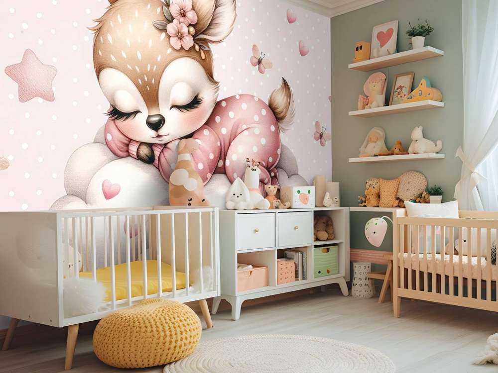 Bambi endormi sur un nuage