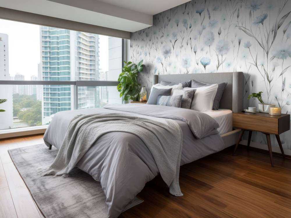 Bleu des bleuets et des herbes des champs