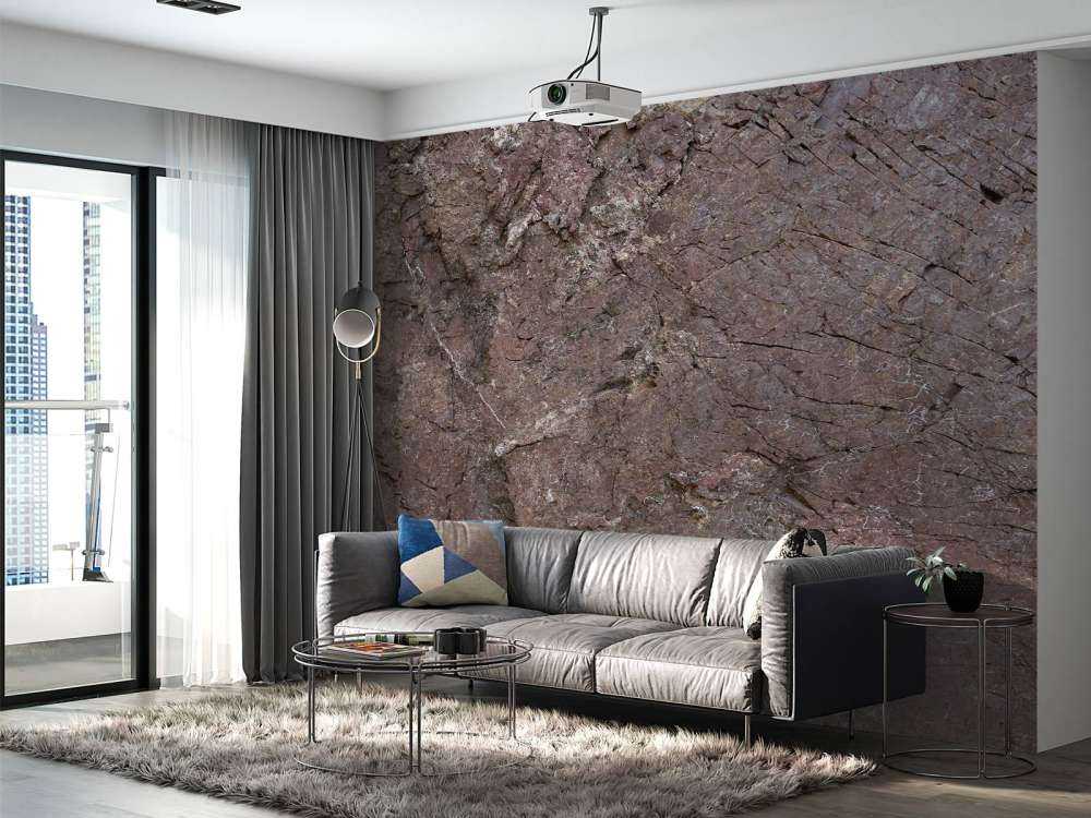 Rocher détaillé avec arbres