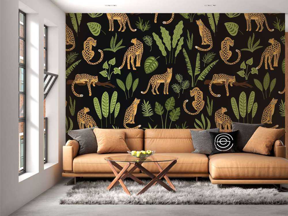 Motif léopard sur fond noir