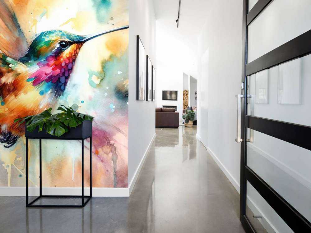 Colibri iridescent en plein vol