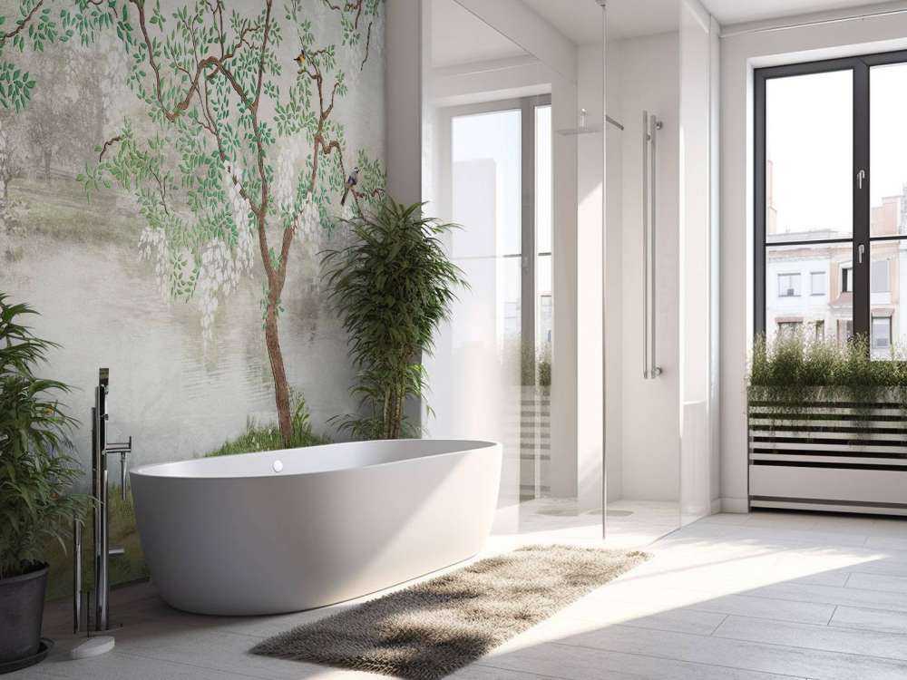 Paysage peint vintage