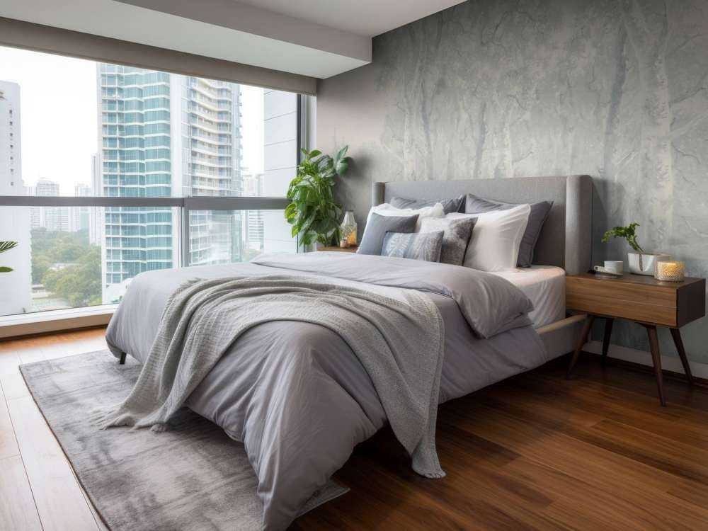 Paysage forestier panorama bleu