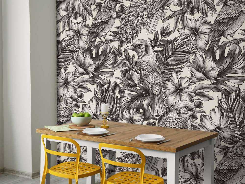 Symphonie d'oiseaux floraux