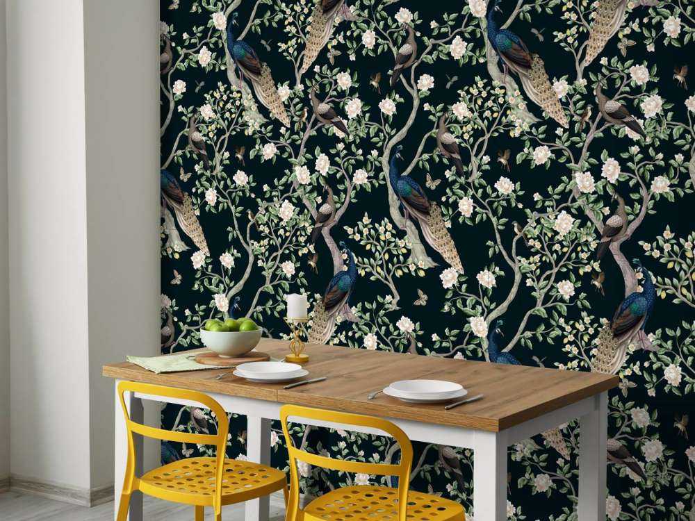 Couronne de paon Jardin de fleurs