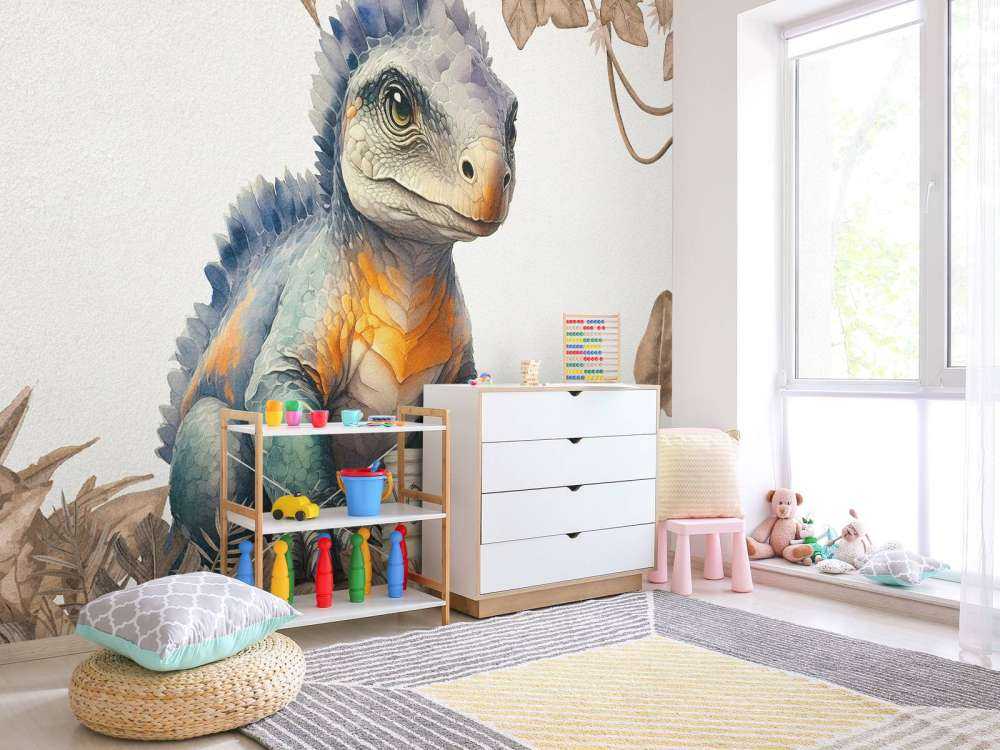 Bébé ankylosaure dans la jungle taupe