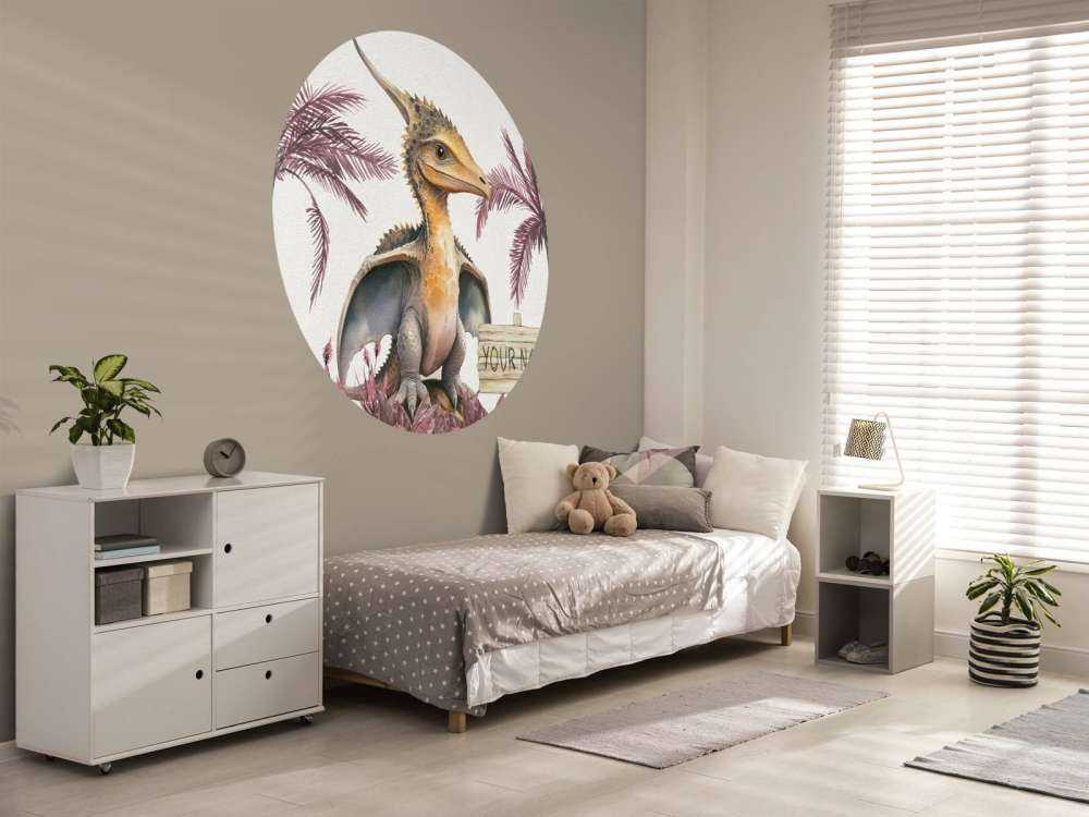 Bébé ptéranodon dans la jungle rose