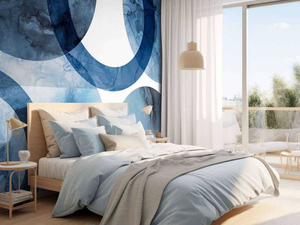 Mid century modern round blue