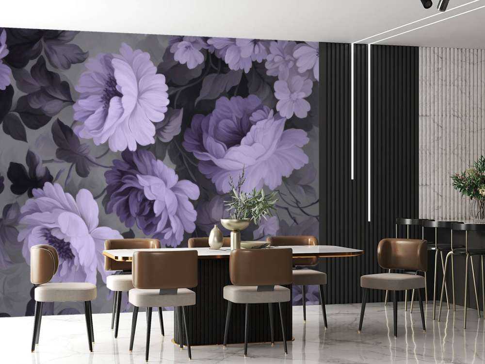 Nostalgic floral garden cottagecore purple