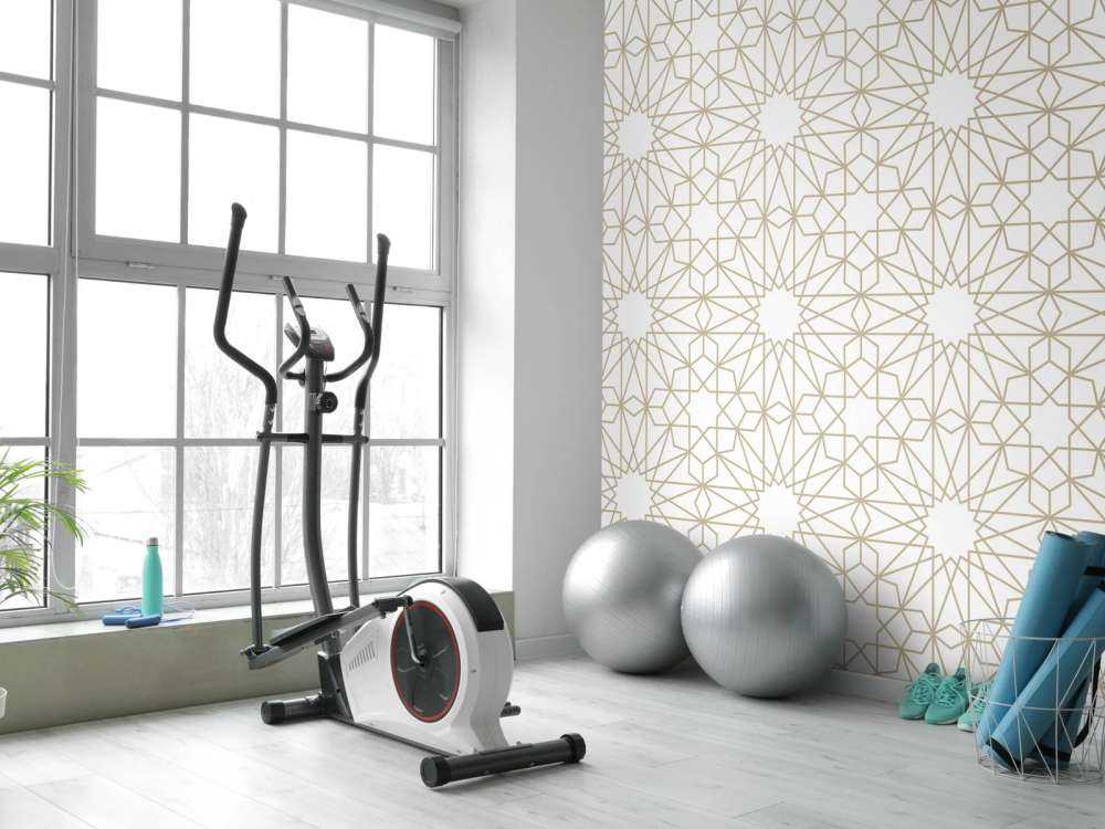 Motif Fleurs géométriques, blanches