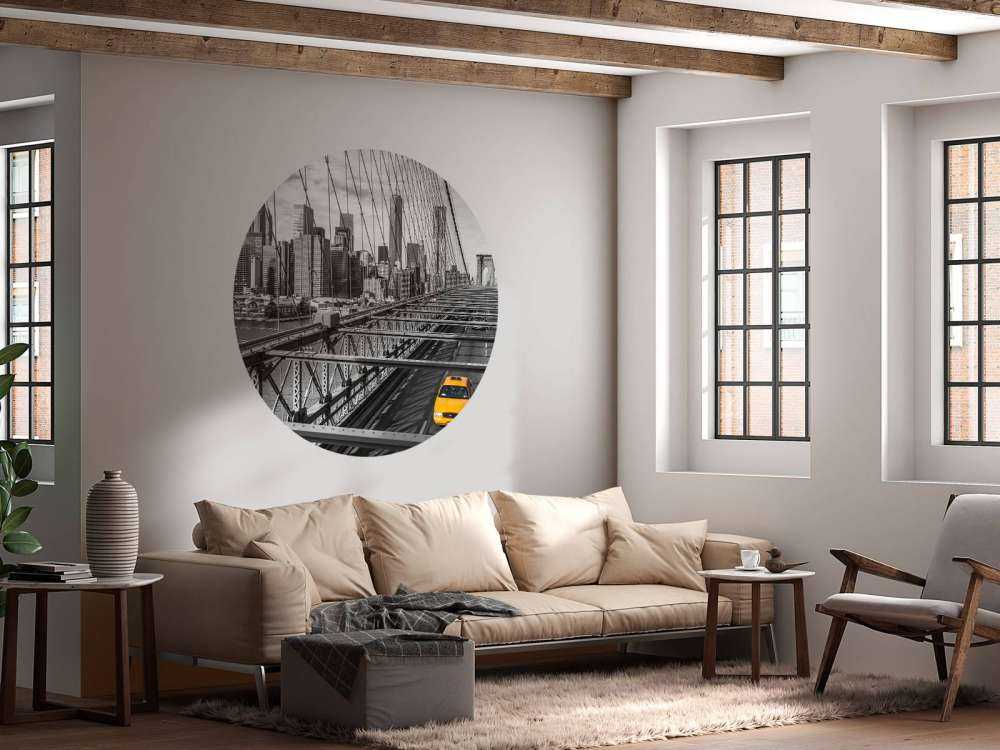 Un taxi sur le pont de Brooklyn