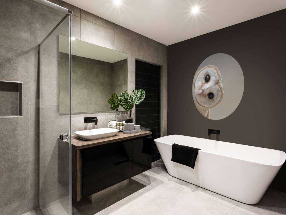 Chouette avec la tête inclinée