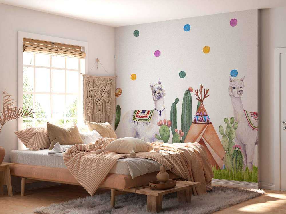 Des alpagas entre les cactus