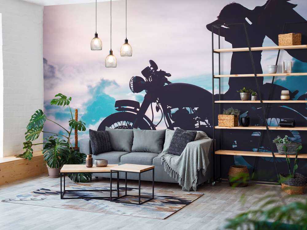 Motocycliste silhouette