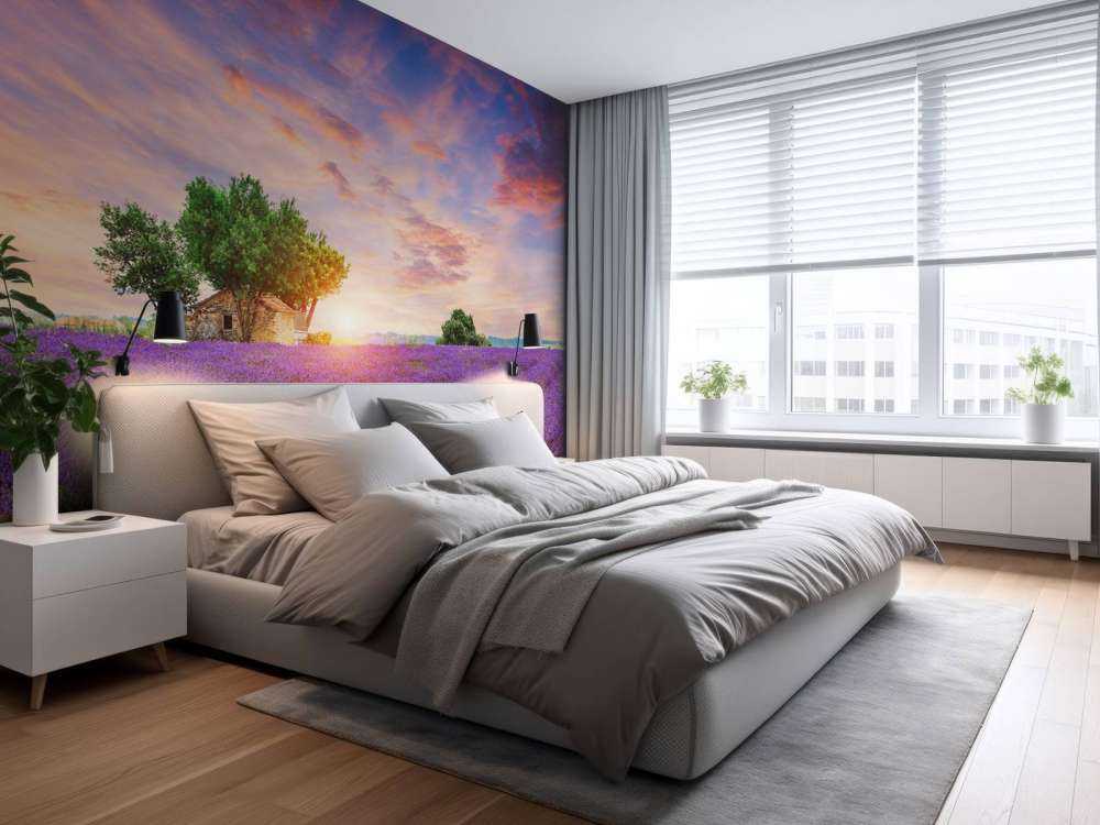 Champ de lavande au lever du soleil