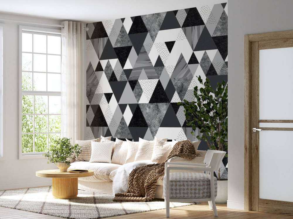 Motif de tuiles en noir et blanc