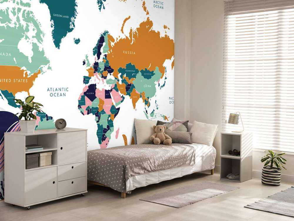 Carte du monde avec animaux de l'océan