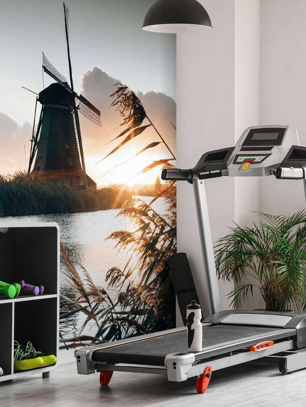 Moulin à vent au lever du soleil