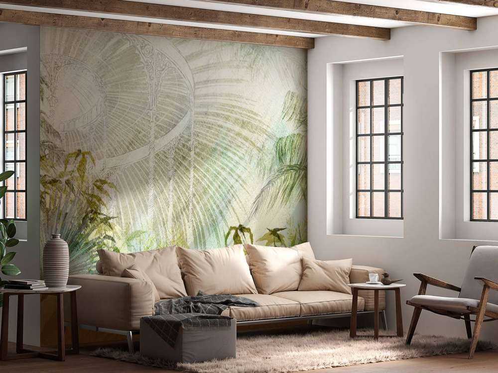 Verrière avec plantes tropicales