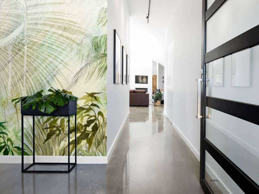 Verrière avec plantes tropicales