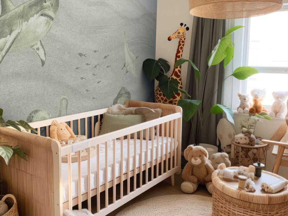 Monde sous-marin avec requins en vert d'eau