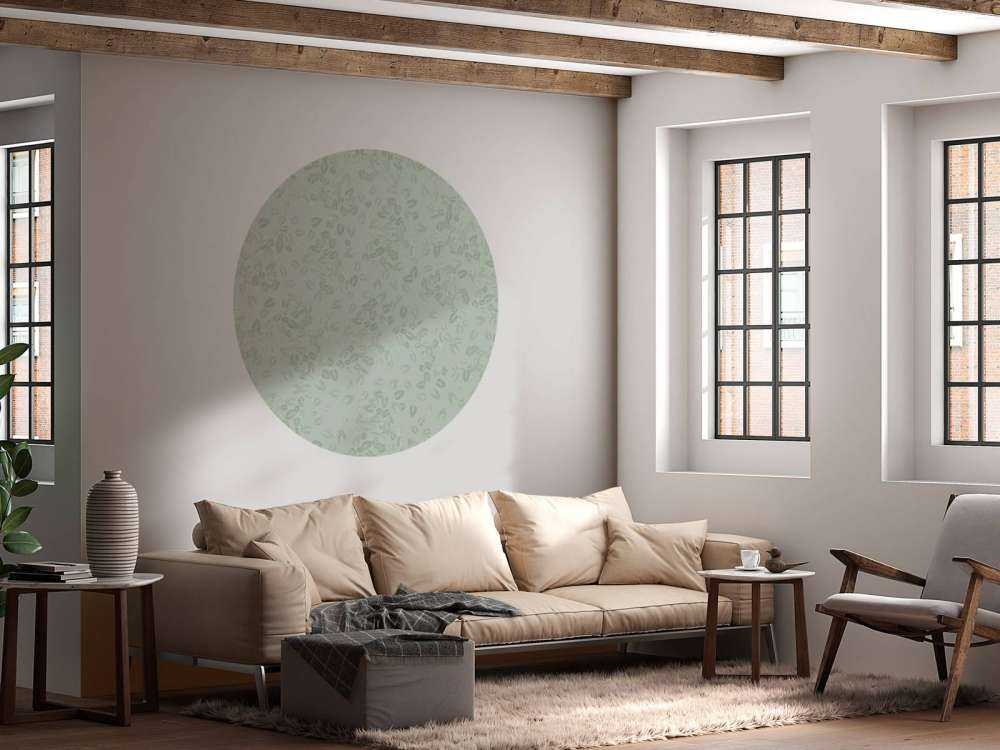 Petites feuilles sur gris vert