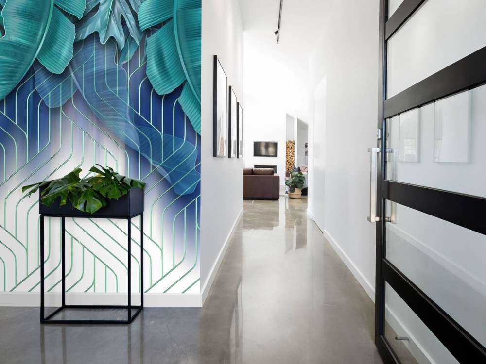 Feuilles vertes et lignes vertes graphiques