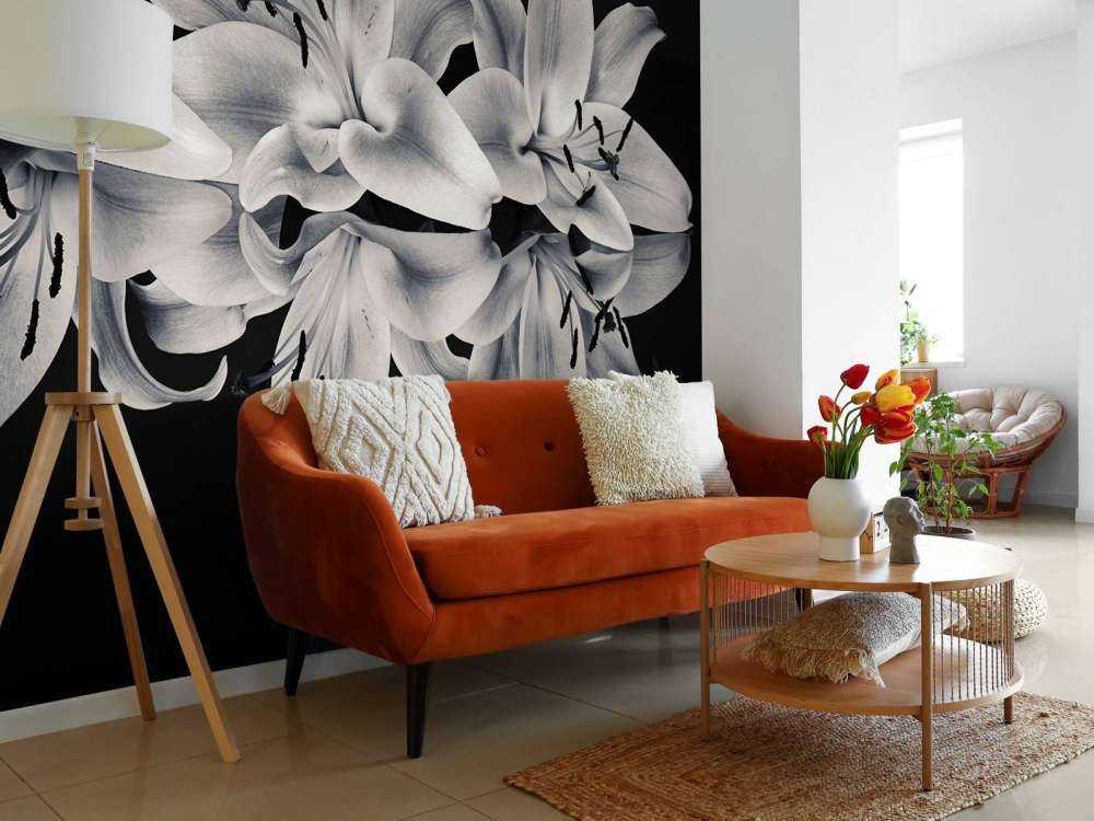 Fleurs en noir et blanc