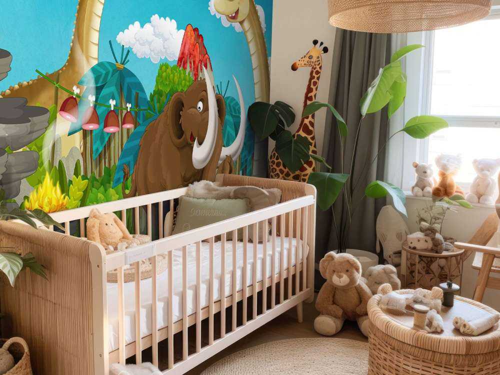 Un dinosaure et un mammouth