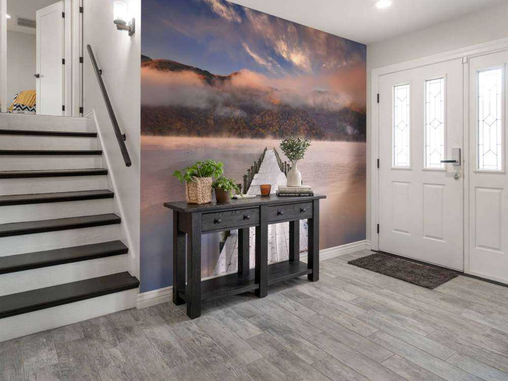 Echafaudage au lever du soleil