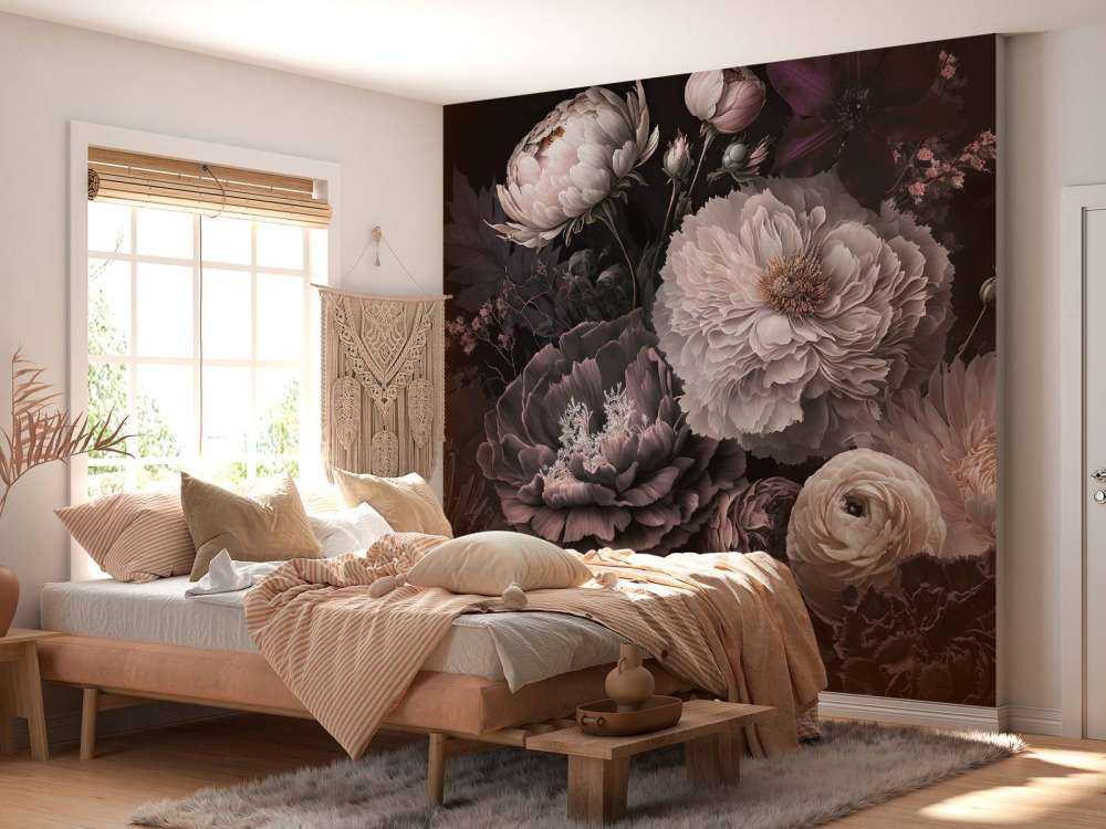 Ambiance gothique de fleurs maussades