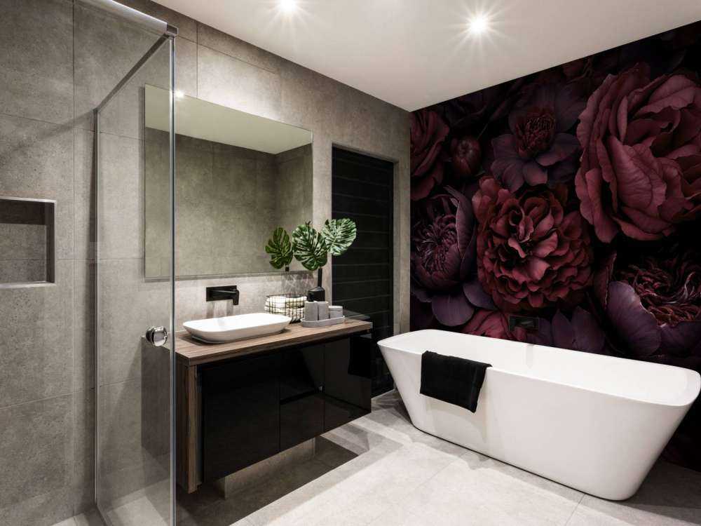 Victorian grandeur large flowers burgundy red