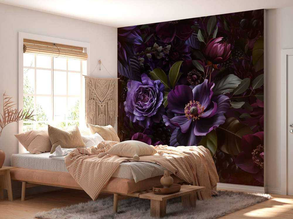 Midnight garden purple flower magic