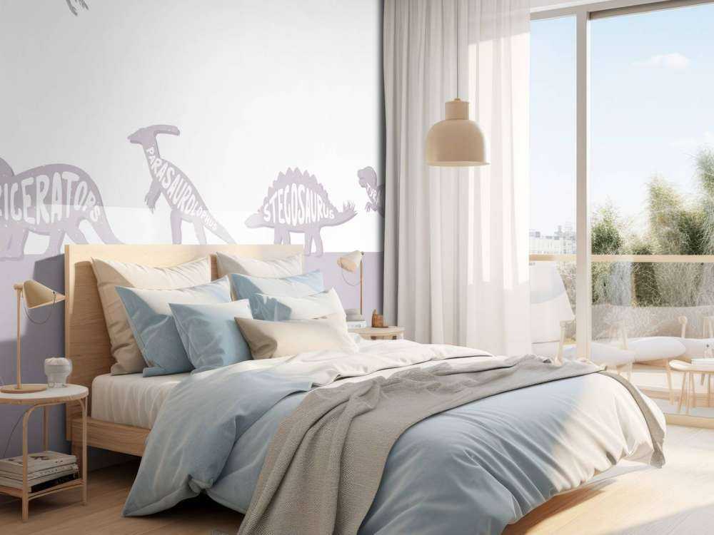 Dinosaures avec texte en rose