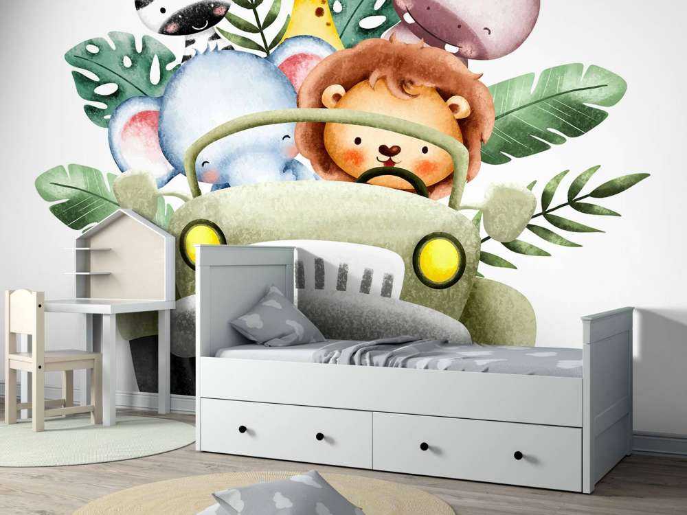 Animaux de safari dans une jeep