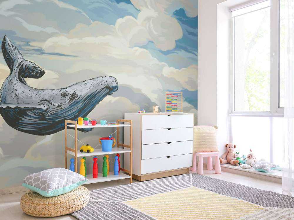 Baleine à travers les nuages