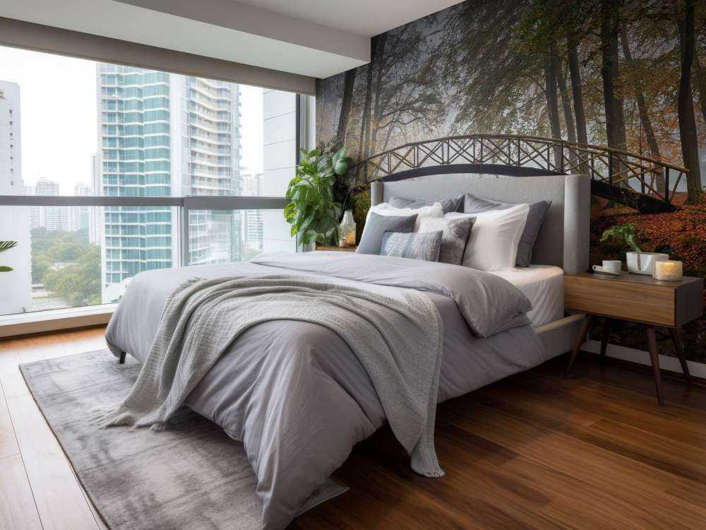 Petit pont entre les arbres