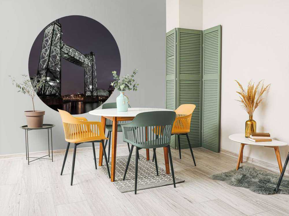 Ancien pont ferroviaire De Hef à Rotterdam en couleur 