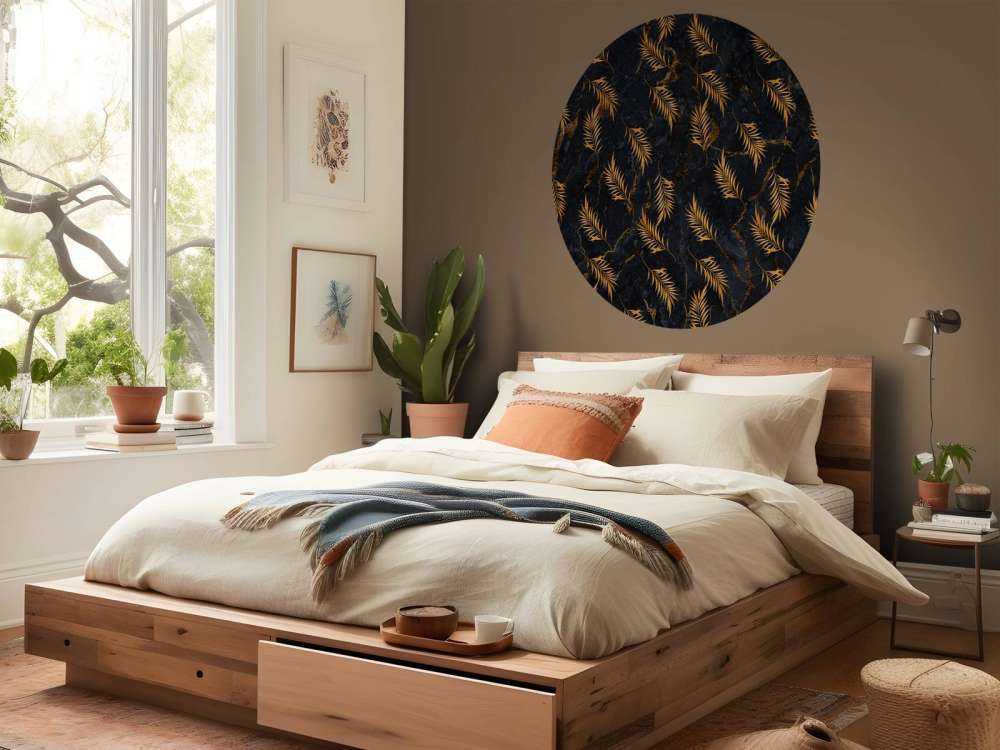 Feuilles tropicales sur marbre