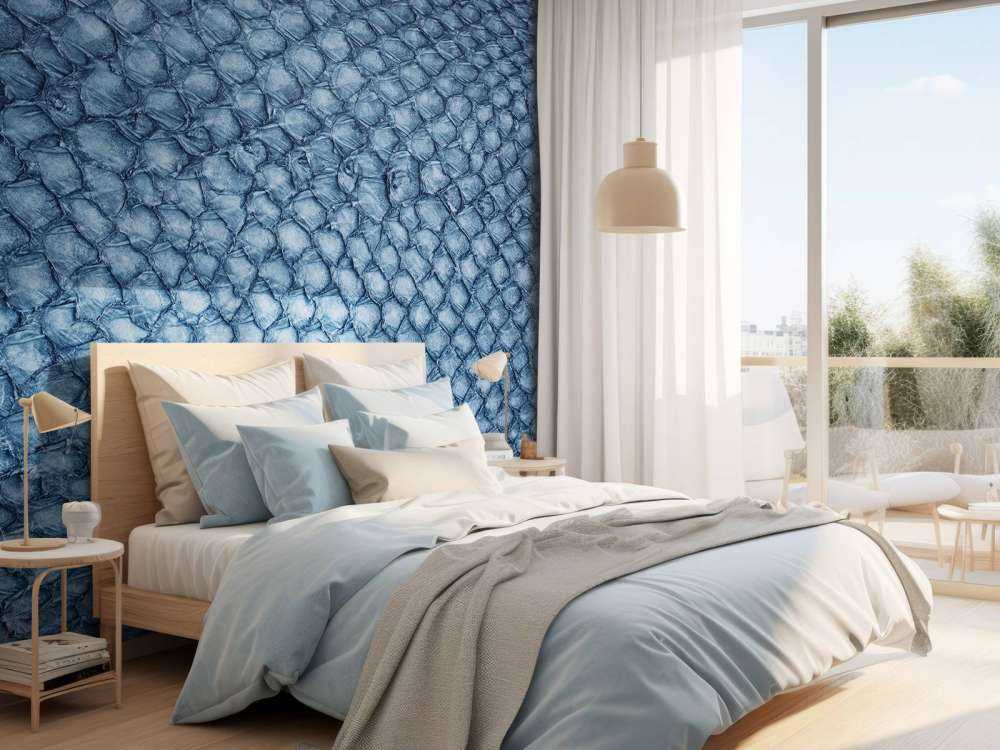 Structure de la peau du saumon en bleu