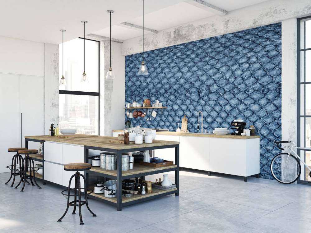 Structure de la peau du saumon en bleu