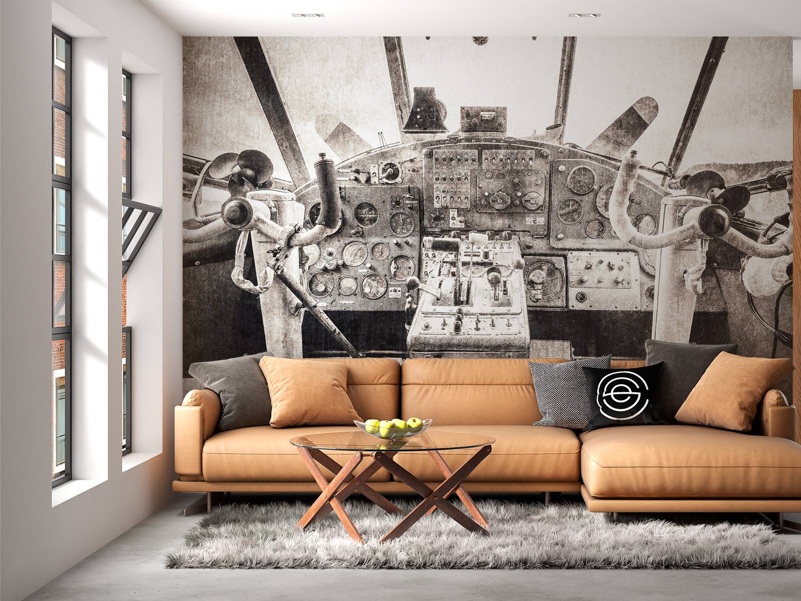 Papier Peint Panoramique Wallario – Avion Au Décollage Sur Piste Ville, Intissé