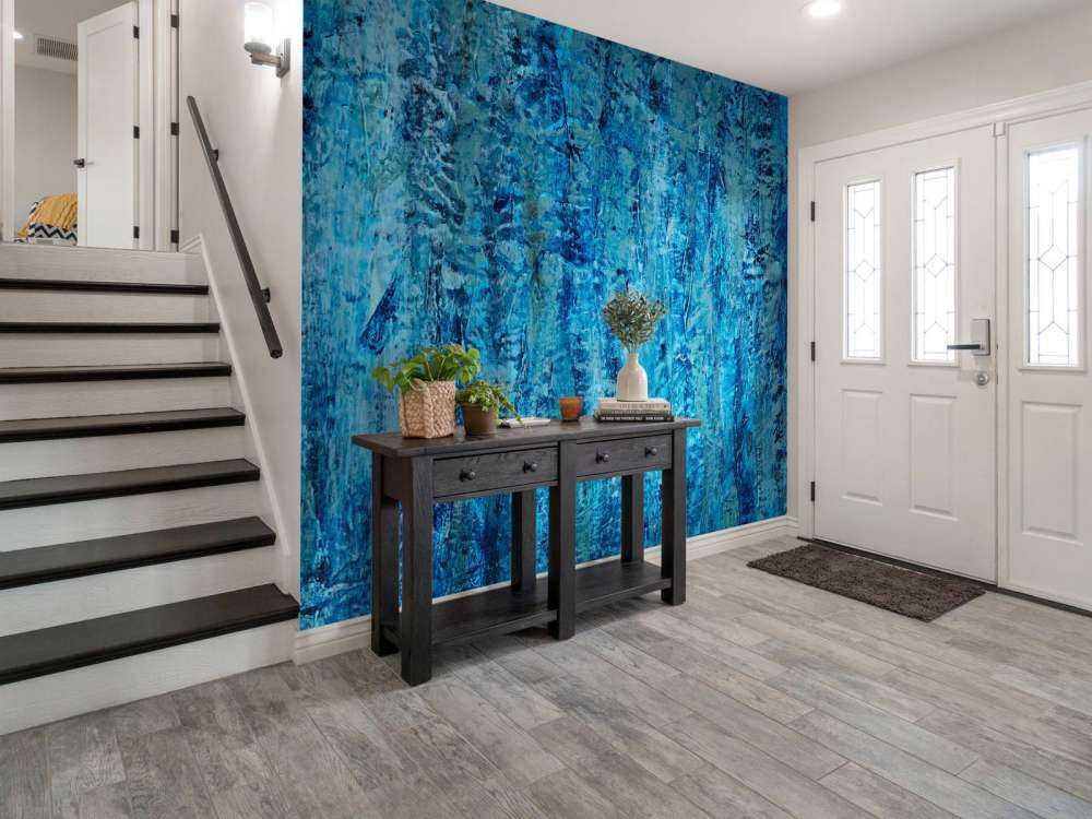 Peinture avec des nuances de bleu