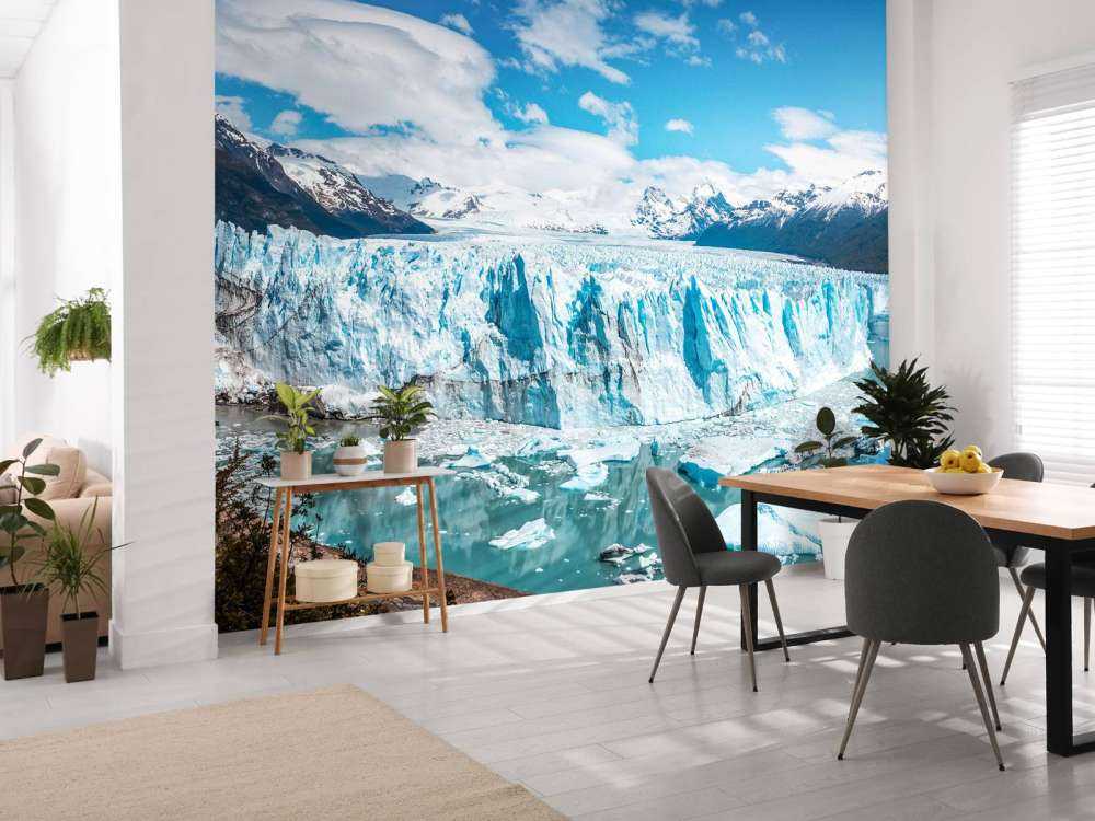 Mur de glace au lac de glacier turquoise